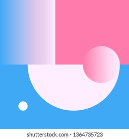 Vector Geometric Smooth blue pink gradient Background in Material Design style. Simple Minimalistic Colorful Pattern based on Grid and keyline shapes. Artwork Business Web Presentation Cover Fabric
