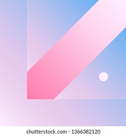 Vector Geometric Smooth blue pink gradient Background in Material Design style. Simple Minimalistic Colorful Pattern based on Grid and keyline shapes. Artwork Business Web Presentation Cover Fabric