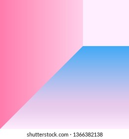 Vector Geometric Smooth blue pink gradient Background in Material Design style. Simple Minimalistic Colorful Pattern based on Grid and keyline shapes. Artwork Business Web Presentation Cover Fabric
