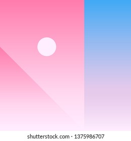 Vector Geometric Smooth blue pink gradient Background in Material Design style. Simple Minimalistic Colorful Pattern based on Grid and keyline shapes. Artwork Business Web Presentation Cover Fabric