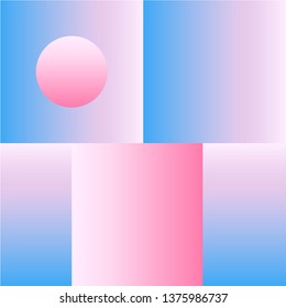 Vector Geometric Smooth blue pink gradient Background in Material Design style. Simple Minimalistic Colorful Pattern based on Grid and keyline shapes. Artwork Business Web Presentation Cover Fabric