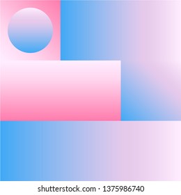 Vector Geometric Smooth blue pink gradient Background in Material Design style. Simple Minimalistic Colorful Pattern based on Grid and keyline shapes. Artwork Business Web Presentation Cover Fabric