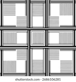 Vektor geometrische quadratische Linie Ornament inspiriert von Jogja Batik Stil, nahtlose dekorative Muster Design