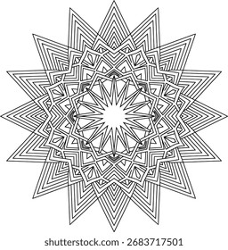 Ornamento geométrico del mandala de la estrella del Vector inspirado en estilo de la herencia balinesa, modelo decorativo abstracto para el uso creativo del diseño