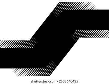 Vector Geometric striped pattern. Broken shape from lines, black on white. for advertising, packaging, posters, announcements. Vector background. Place for text. Slide