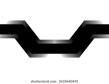 Vector Geometric striped pattern. Broken shape from lines, black on white. for advertising, packaging, posters, announcements. Vector symmetrical background. Place for text. Slide