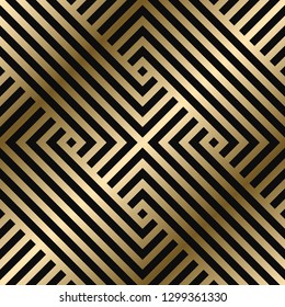 Vector geometric striped pattern - seamless luxury gold gradient design. Rich endless background. Repeatable metallic texture.