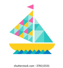 vector geometric style boat
