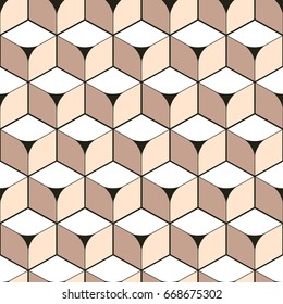 Vector geometric surface seamless pattern. Abstract paneling decor background