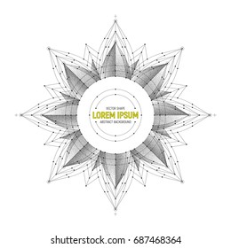 Vector Geometric Symbol Art Illustration Isolated on White Background