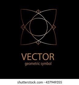 Vector geometric symbol golden style shape