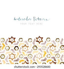 vector geometric template, with indian style geometry watercolor pattern