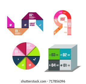 Plantillas geométricas vectoriales, colección de infografías
