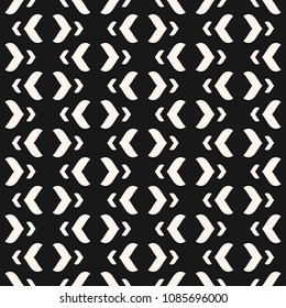 Vector geometric texture with curved arch shapes. Abstract modern black and white seamless pattern. Stylish minimalist monochrome background. Dark repeat design for decor, textile, fabric, clothing