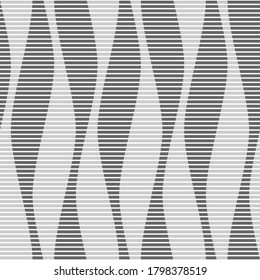 Vector geometric texture. Monochrome repeating pattern with curving wavy lines.