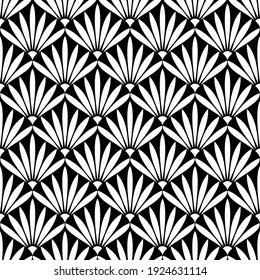 Vector geometric texture. Monochrome repeating pattern with curly tiles.