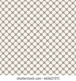 Vector geometric texture, monochrome seamless pattern with circular lattice, mesh, smooth shapes, thin lines. Subtle abstract background. Repeat design element for prints, textile, decor, digital, web