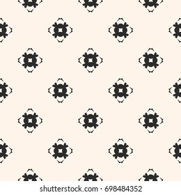 Vector geometric texture. Ornamental seamless pattern. Abstract monochrome background with carved floral shapes, mosaic elements. Repeat ornament tiles. Design for decoration, textile, fabric, cloth