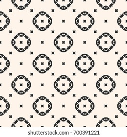 Vector geometric texture. Ornamental seamless pattern. Abstract monochrome background with carved shapes, squares, mosaic elements. Repeat design for decor, fabric, tiling, cloth, textile, furniture