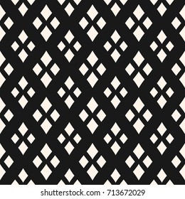 Vector geometric texture with rhombuses. Diamonds seamless pattern. Abstract monochrome ornamental background, traditional motif. Argyle ornament, repeat tiles. Dark design for decor, covers, textile