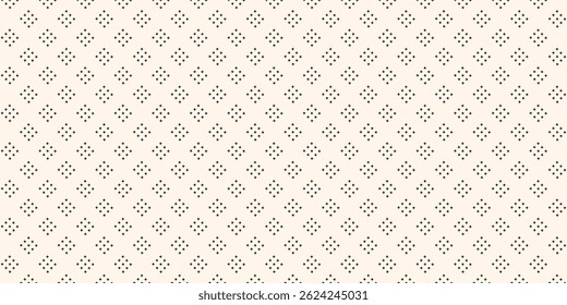 Vector geometric texture with small diamond shapes, tiny rhombuses, squares. Abstract modern seamless pattern. Light monochrome background. Repeat design for decor, textile, fabric, furniture, cloth