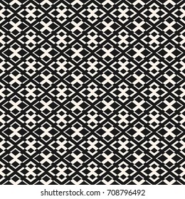 Vector geometric texture with small rhombuses and crosses. Mesh seamless pattern. Abstract monochrome background, repeat tiles. Simple dark design for decor, prints, digital, web, covers, clothing