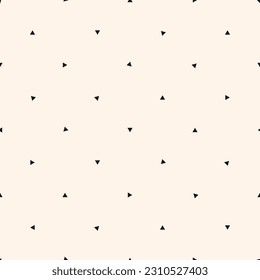 Vector geometric texture with small triangles, tiny shapes, dots. Abstract minimalist seamless pattern. Minimal monochrome background. Repeat geo design for decor, textile, fabric, wallpaper, cloth