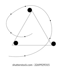 Vector. Geometric. Thin lines. Forms. Triangle. Circles