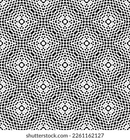 Vector geometric traditional folk ornament. Ethnic seamless pattern. Minimal ornamental background with abstract shapes. Black and white texture. Dark repeat design.