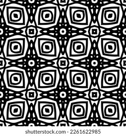 Vector geometric traditional folk ornament. Ethnic seamless pattern. Minimal ornamental background with abstract shapes. Black and white texture. Dark repeat design.