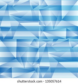 Vector geometric triangle background with blue stripes behind it