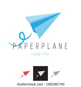 Vector Geometric Triangle Paper Plane Flying Logo. Professional Business Corporate Branding Icon.