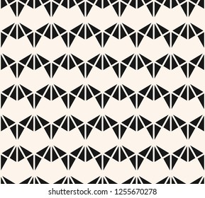 Vector geometric triangles texture. Black and white seamless pattern. Abstract ornament with small triangular shapes, diamonds, grid, net. Simple modern repeat design. Monochrome graphic background