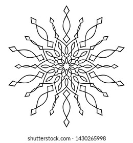 Vector geometric tribal star line mandala design motif
