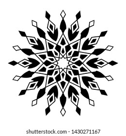 Vector geometric tribal sun star snowflake mandala design motif