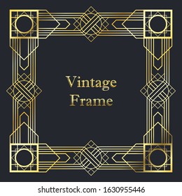 Vector geometric vintage background. 1920s style. Template for the design of retro frames, borders, invitations. EPS10.