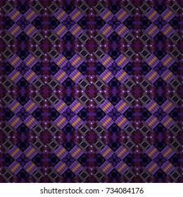 Vector geometric violet, black and purple flat seamless pattern.