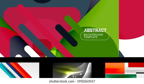 Vector geometric wallpaper design template set