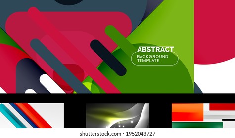 Vector geometric wallpaper design template set