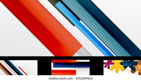 Vector geometric wallpaper design template set