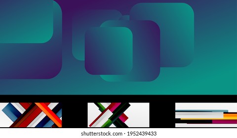 Vector geometric wallpaper design template set