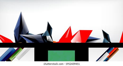 Vector geometric wallpaper design template set