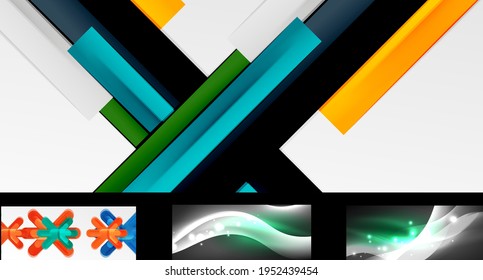 Conjunto de plantillas de diseño de fondo de pantalla geométrica
