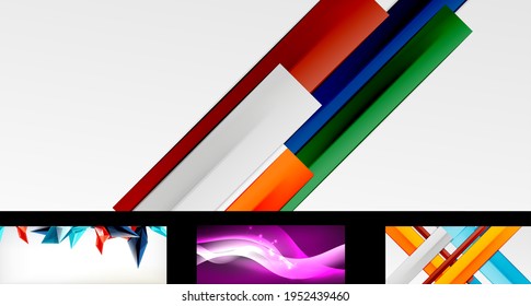 Vector geometric wallpaper design template set