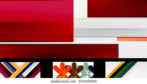 Vector geometric wallpaper design template set