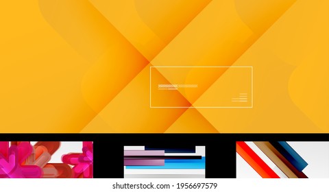 Vector geometric wallpaper design template set