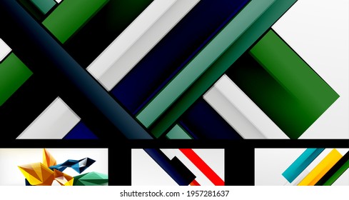 Vector geometric wallpaper design template set