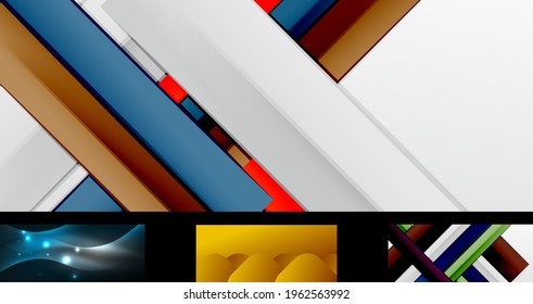 Vector geometric wallpaper design template set