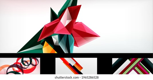 Vector geometric wallpaper design template set