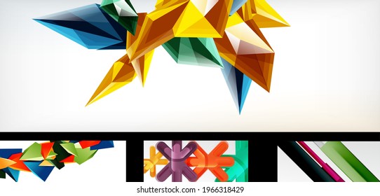 Conjunto de plantillas de diseño de fondo de pantalla geométrica